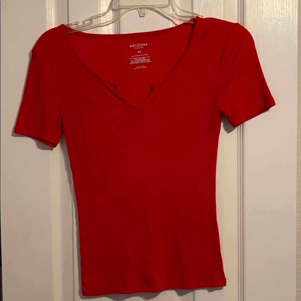 Red-orange shirt